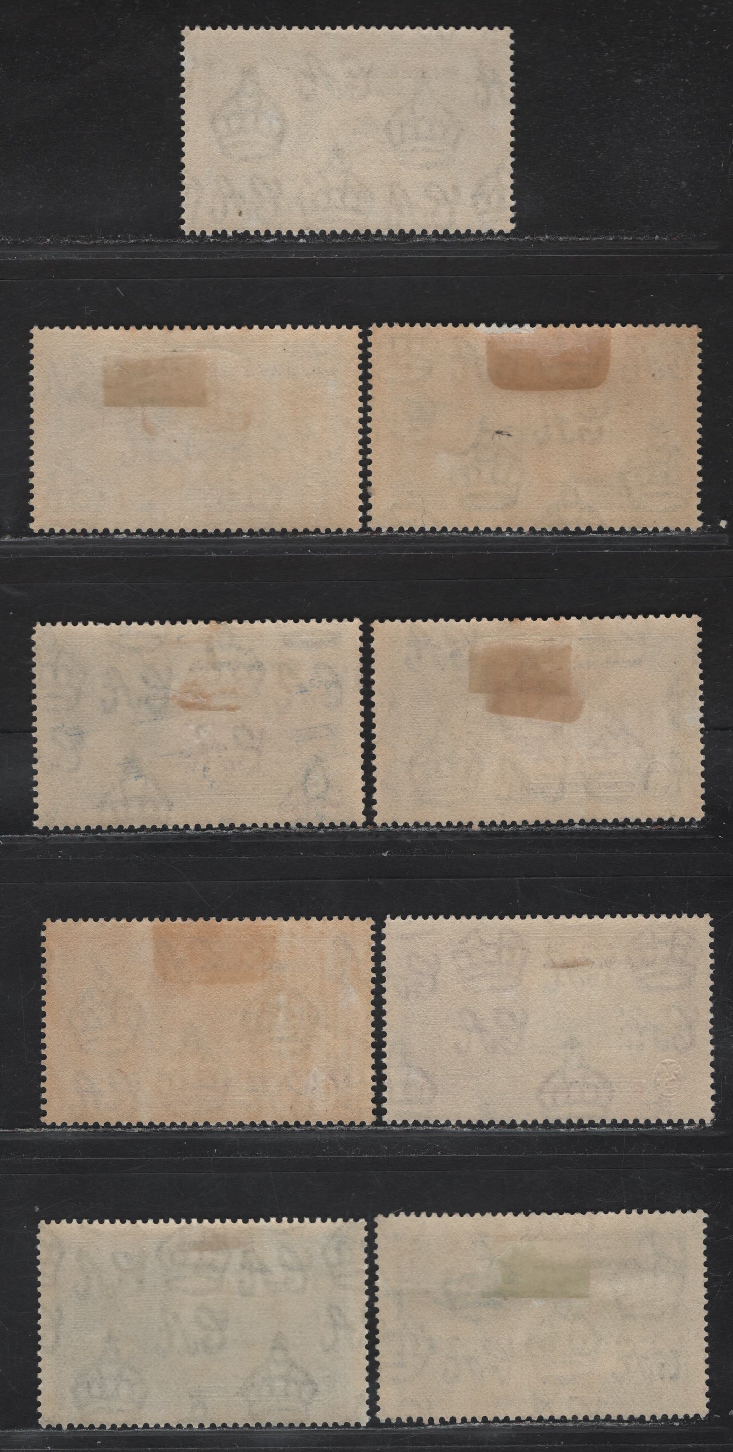 Lot 253 British Guiana SG#301-304 2c - 24c Ultramarine & Gray - Slate & Bright Purple Windsor Castle, 1935 Silver Jubilee Issue, 9 VFOG Singles, Vignette & Frame Shade Lot