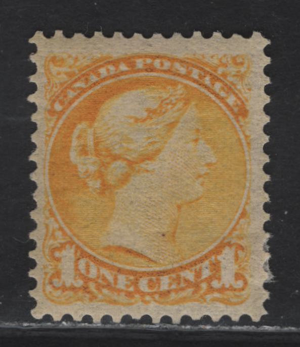 Lot 26 (C) Canada #35 1c Bright Yellow Queen Victoria, 1870-1893 Small Queen Issue, A VFOG Single, Late Second Ottawa Printing, Paper 2O-N, Perf 12.