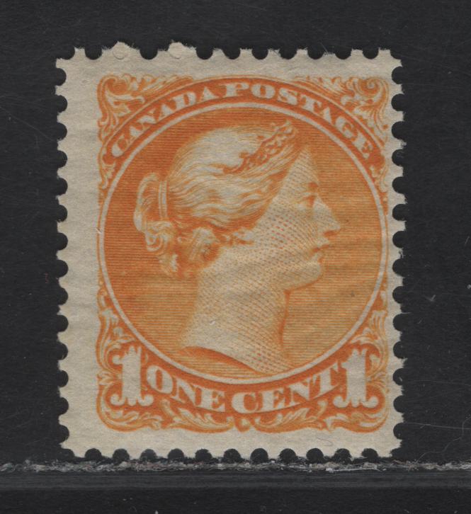 Lot 29 (C) Canada #35ii 1c Orange Yellow Queen Victoria, 1870-1893 Small Queen Issue, A FNH Single, Mid Second Ottawa Printing, Paper 2O-I, Perf 12x12.2.