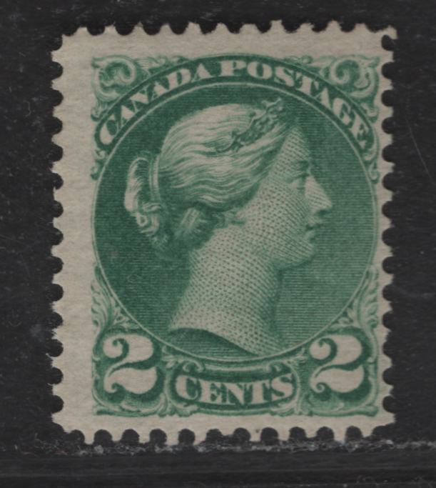 Lot 31 (C) Canada #36 2c Green Queen Victoria, 1870-1893 Small Queen Issue, A FOG Single, Late Montreal Printing, Paper LM-F, Perf 12x12.1, No Position Dot.