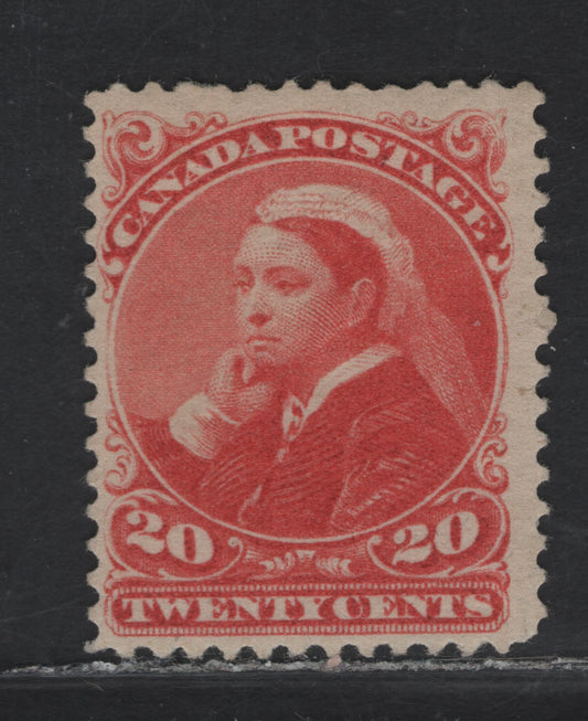 Lot 319 Canada SC#46 20c Vermillion Queen Victoria, 1888-1897 Small Queen Issue, A FOG Single, Mid Second Ottawa Printing, Paper 2O-EE, Gum Has Been Redistributed At the Top To Make The Stamp Appear NH, Gum Is Original.