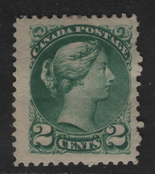 Lot 34 (C) Canada #36i 2c Deep Green Queen Victoria, 1870-1893 Small Queen Issue, A FOG Single, Late Second Ottawa Printing, Perf 12x12.1, Paper 2O-N.
