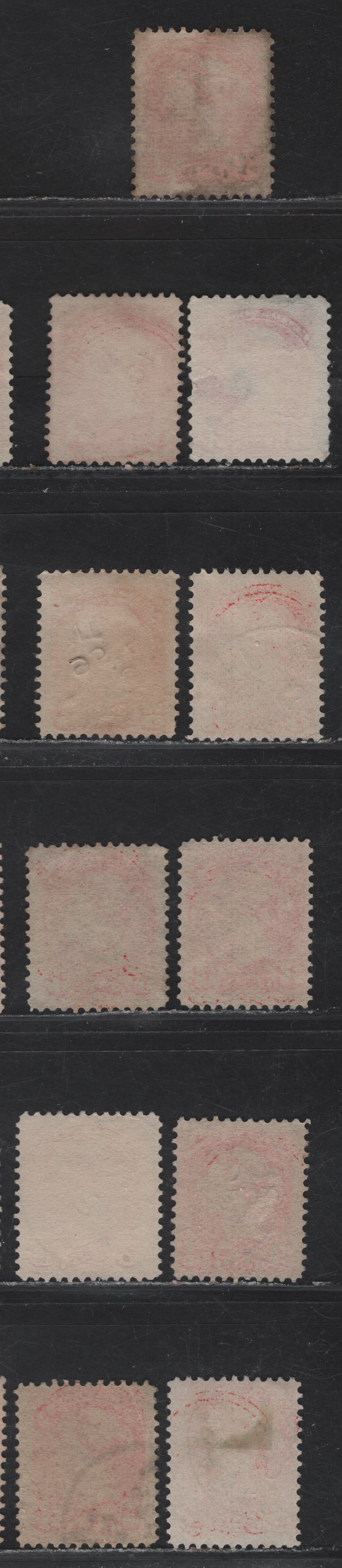 Lot 89 (C) Canada #41 3c Vermillion Queen Victoria, 1888-1897 Small Queen Issue, 11 Fine Used Singles, Different 1895 Dates Taken From A Calender Collection, Various Shades Papers & perfs