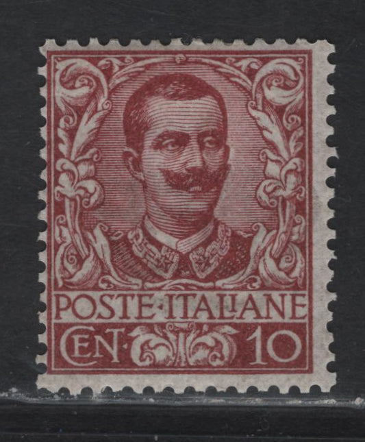 Lot 13 Italy SC#79 10c Claret King Victor Emmanuel III, 1901-1926 King Victor Emmanuel III Issue, A FOG Single