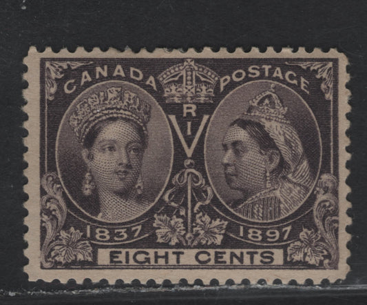 Lot 82 Canada #56 8c Deep Blackish Violet Queen Victoria, 1897 Diamond Jubilee Issue, A VFOG Single, Paper ABN-U, Perf 11.9