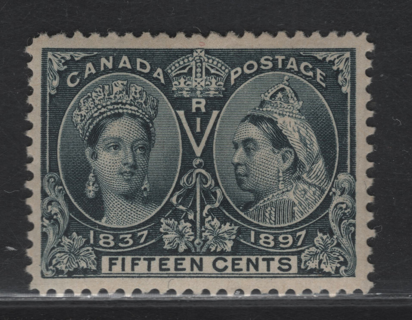 Lot 85 (C) Canada #58 15c Blue Black Queen Victoria, 1897 Diamond Jubilee Issue, A VFOG Single, Paper ABN-W, Perf 12x11.95