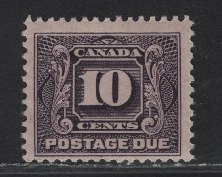 Lot 102 Canada #J5 10c Deep Prose Lilac Numeral, 1906-1928 First Postage Dues, A FOG Single, Paper ABN-KKK, Perf 12