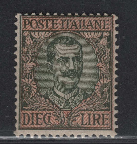 Lot 13 Iceland SC#114 10l Gray Green & Red Victor Emmanuel III, 1910 Victor Emmanuel III Issue, A FOG Single