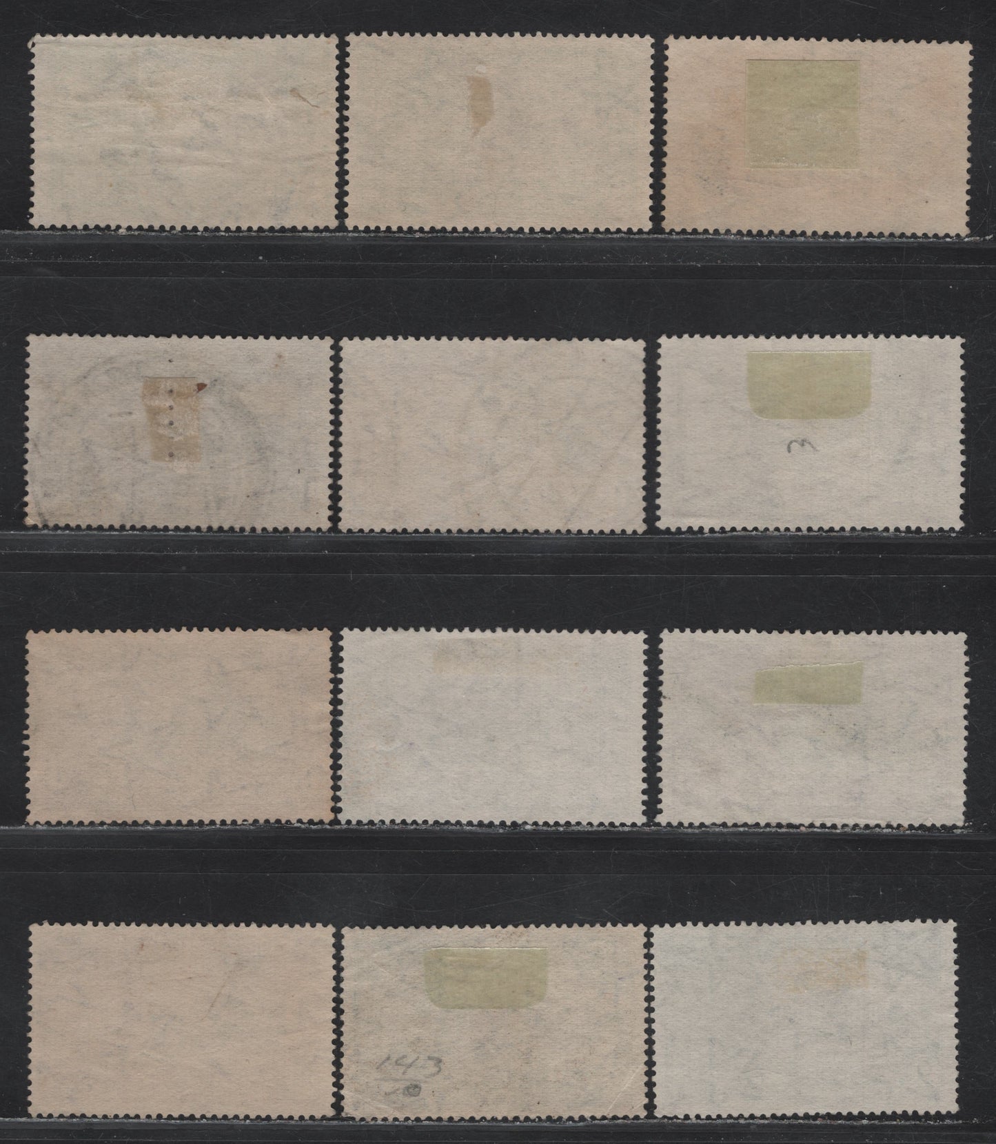 Lot 141 India SG#240-246, 240w, 242w, 243w, 241w, 246w 1/2a - 8a Black & Yellow Green - Black & Purple Rameswaram Temple - Pagoda, 1935 Silver Jubilee Issue, 12 Fine/Very Fine Used Singles, Includes Wmk Stars Pointing Left On 1/2a, 1a, 1.25a, 8a & 9p