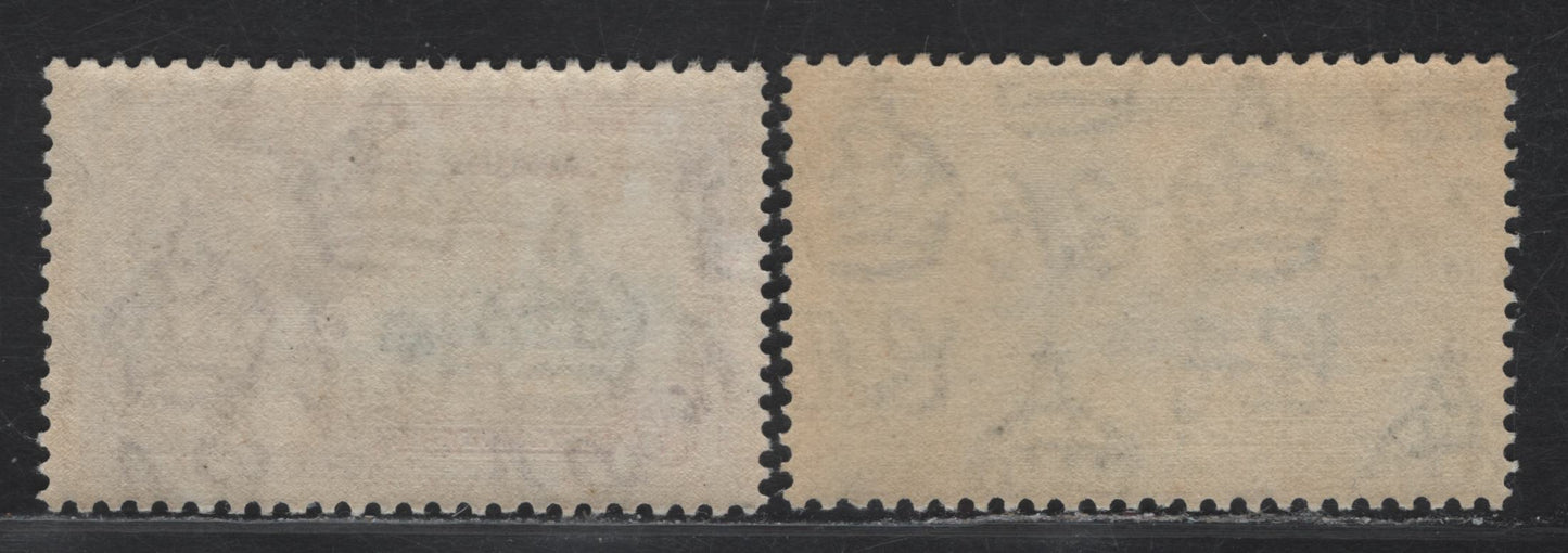 Lot 177 Malta SG#212-213 6d - 1/- Light Blue & Olive Green  - Slate & Purple KGV & Windsor Castle, 1935 Silver Jubilee Issue, 2 VFNH Singles