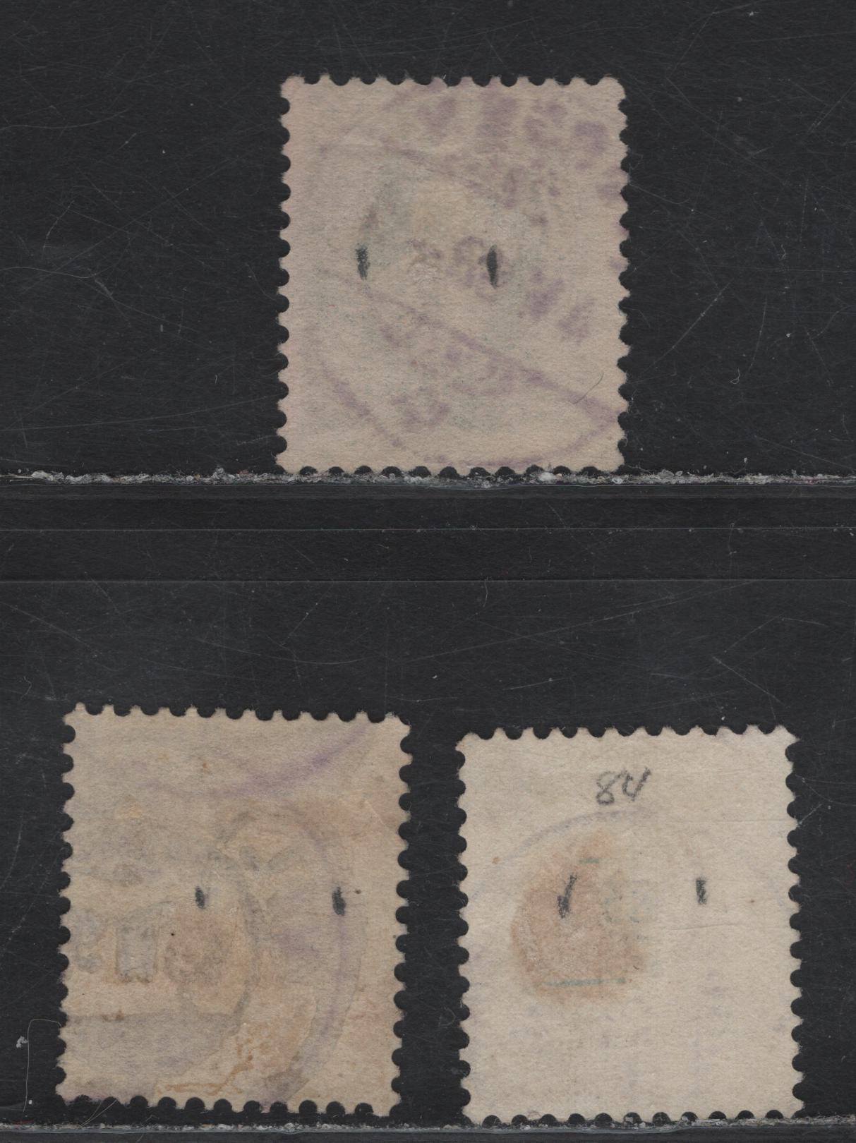 Lot 22 Switzerland SC#86-88 50c - 3fr Blue - Yellow Brown Helvetia, 1882-1904 Standing Helvetia Issue, 3 Fine/Very Fine Used Singles, Type I, Perf 11.5-11.75