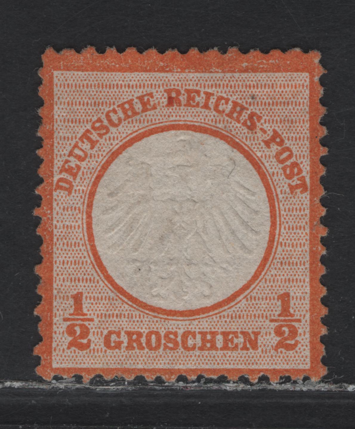 Lot 7 Germany SC#3 1/2gr Red Orange Eagle With Shield, 1872 Eagle With Shield Issue, A Very Fine Unused Single, Sergio Sismondo Certificate