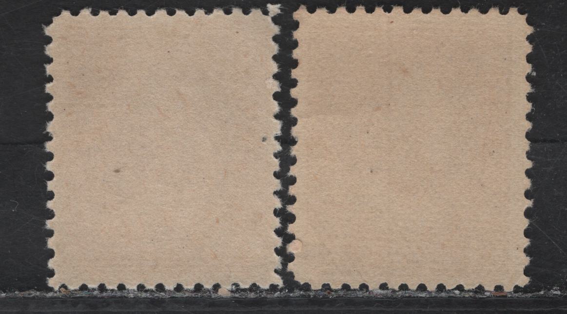Lot 115 (C) Canada  #108 3c Brown & Reddish Dark Brown King George V, 1911-1925 Admiral Issue, 2 FNH Singles, Paper ABN-E, Perfs 12 & 11.9x12