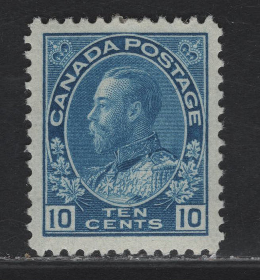 Lot 185 (C) Canada  #117ii 10c New Blue King George V, 1911-1925 Admiral Issue, A VFOG Single, Wet Printing, Paper ABN-E, Perf 12.