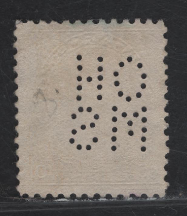 Lot 197 (C) Canada  #O8-118 10c Bistre Brown King George V, 1911-1925 Admiral Issue, A Fine Used Single, Dry Printing, Paper ABN-F, Perf 11.9x12, 5Hole OHMS Perfin From Position 1.