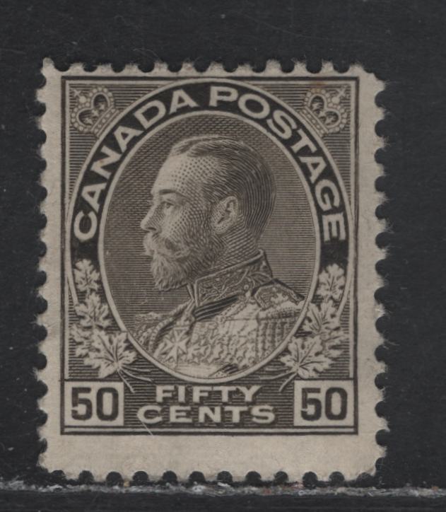 Lot 209 (C) Canada  #120i 50c Silver Black King George V, 1911-1925 Admiral Issue, A FNH Single, Wet Printing, Normal Frameline, Paper ABN-E, Perf 11.9x11.8.