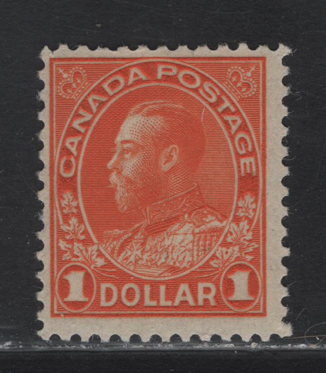 Lot 211 (C) Canada  #122 $1 Orange King George V, 1911-1925 Admiral Issue, A FNH Single, Dry Printing, Retouched Frameline, Paper ABN-I, Perf 11.9.