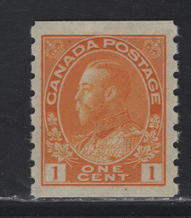 Lot 219 (C) Canada  #126 1c Bright Orange Yellow King George V, 1911-1925 Admiral Issue, A VFNH Single, Paper ABN-I, Dry Printing, Die 2, Perf 8 Vertical.