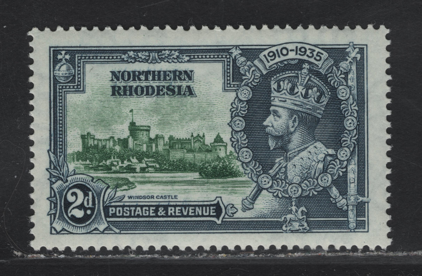 Lot 260 Northern Rhodesia SG#19 2d Green & Indigo KGV & Windsor Castle, 1935 Silver Jubilee Issue, A VFNH Single