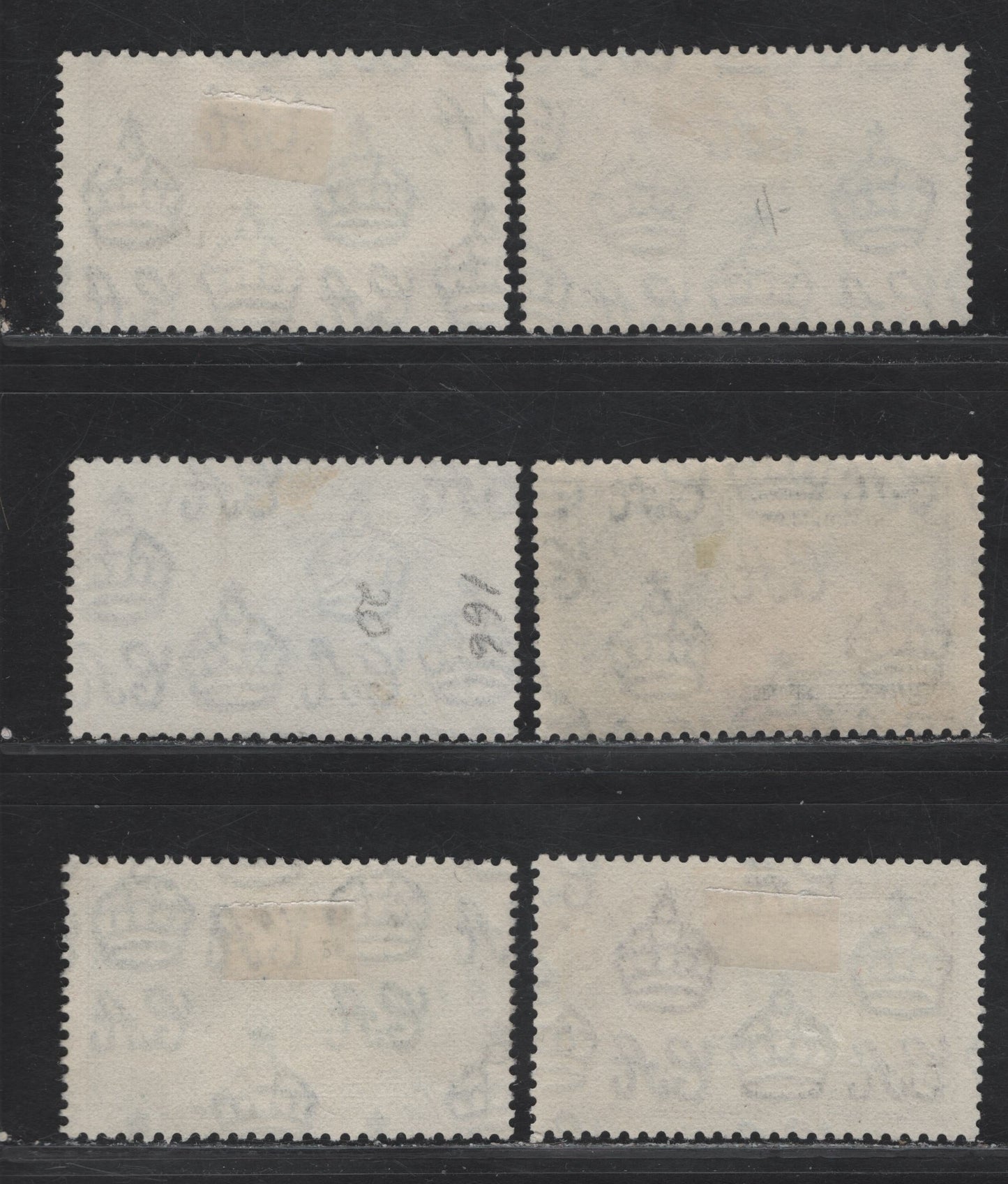 Lot 279 Seychelles SG#128-131 6c - 1r Ultramarine & Gray Black - Slate & Purple KGV & Windsor Castle, 1935 Silver Jubilee Issue, 6 Very Fine Used Singles, Two Extra Shades Of 6c
