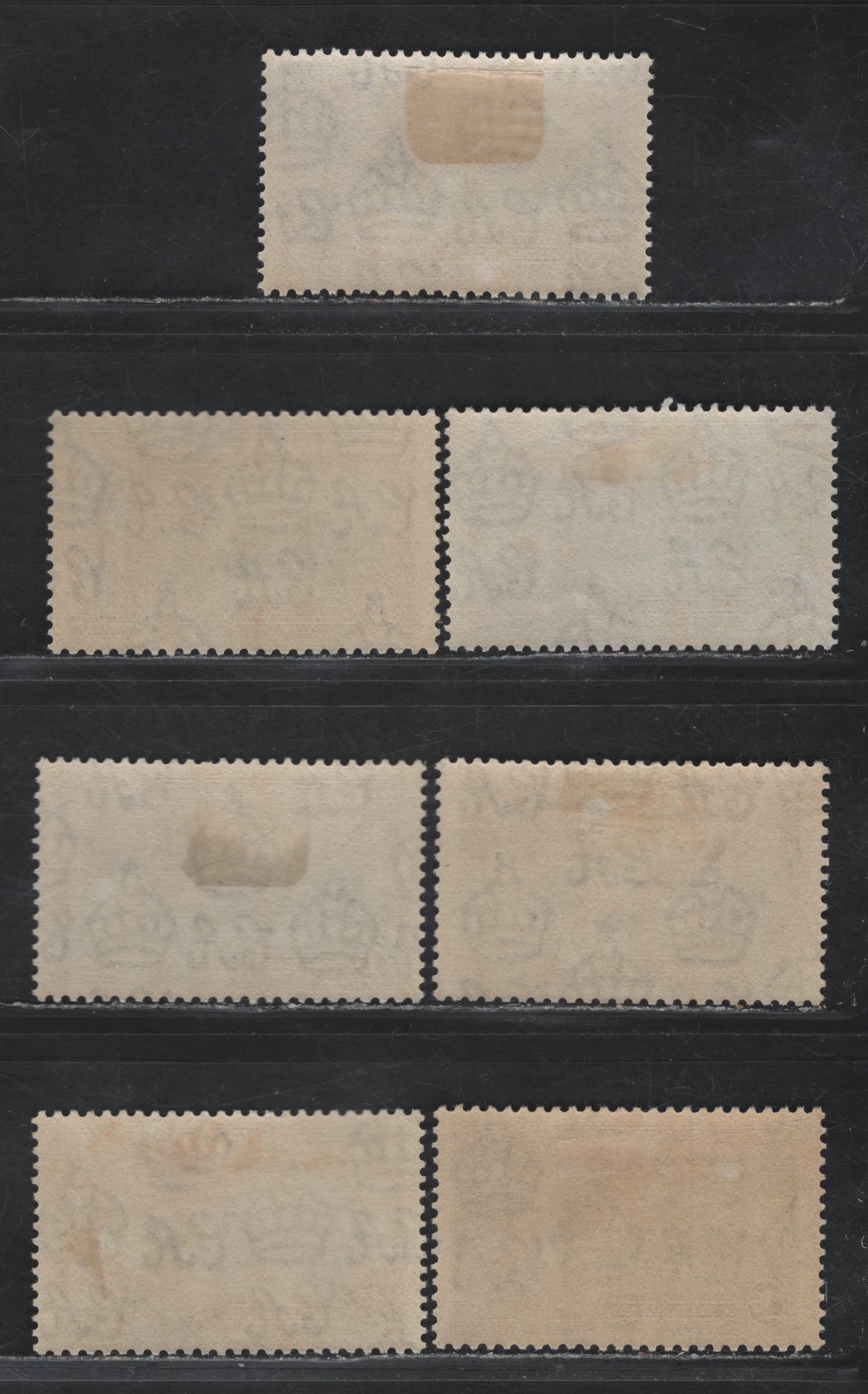 Lot 286 Sierra Leone SG#181, 184 1d - 1/- Ultramarine & Gray Black - Slate & Purple KGV & Windsor Castle, 1935 Silver Jubilee Issue, 7 F/VFOG Singles, Shade Lot Showing The Variations That Occur in The Frame Plate & Vignette Plate Colors
