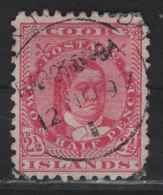 Lot 30 (C) Cook Islands SG#16 2.5d Pale Rose Queen Makea Takau, 1893-1900 Pictorial Issue, A Very Fine Used Single, Star & NZ Wmk, Perf 11