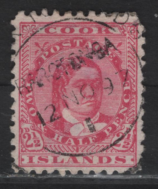 Lot 30 (C) Cook Islands SG#16 2.5d Pale Rose Queen Makea Takau, 1893-1900 Pictorial Issue, A Very Fine Used Single, Star & NZ Wmk, Perf 11