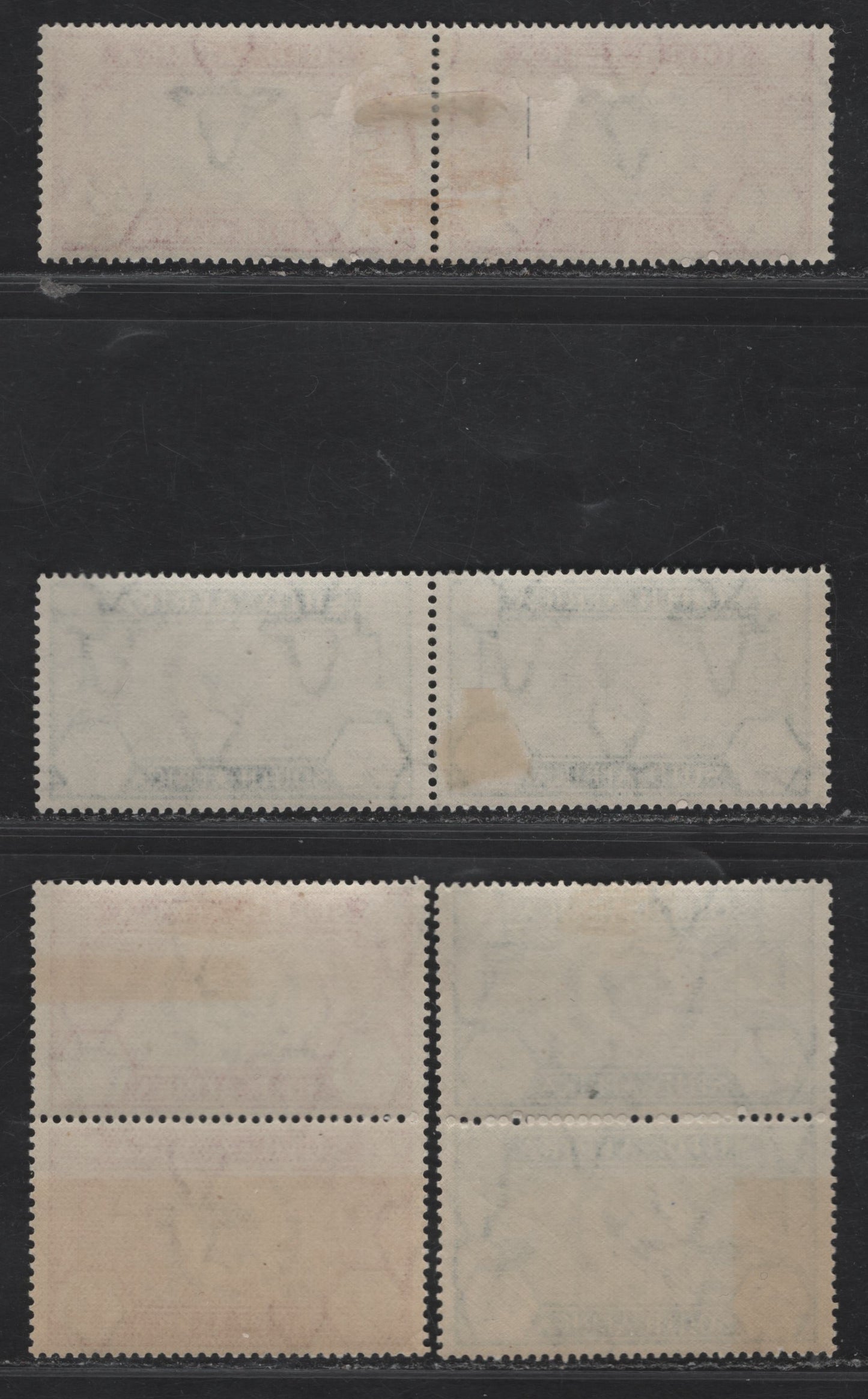 Lot 304 South Africa (C) SG#65, 66 1/2d - 1d Black & Blue Green - Black & Carmine King George V, 1935 Silver Jubilee Issue, 4 VFOG Pairs, Horizontal & Vertical Pairs