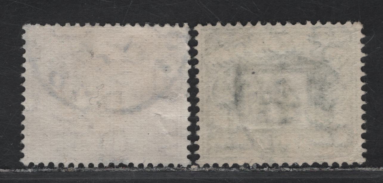 Lot 312 Great Britain (C) SG#D12, D15 1.5d - 4d Chestnut - Dull Gray Green Numerals, 1924-1931 Postage Dues, 2 Very Fine Used Singles, Block Cypher Wmk