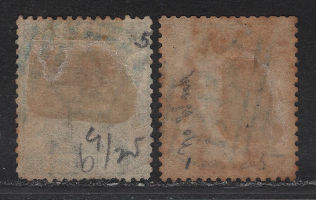Lot 48 (C) Hong Kong SG#1a, 9b 2c - 4c Deep Brown Queen Victoria, 1862-1871 Queen Victoria Keyplate Issue, 2 Very Good/Fine Used Singles, Unwatermarked (2c) & Crown CC Wmk (4c)