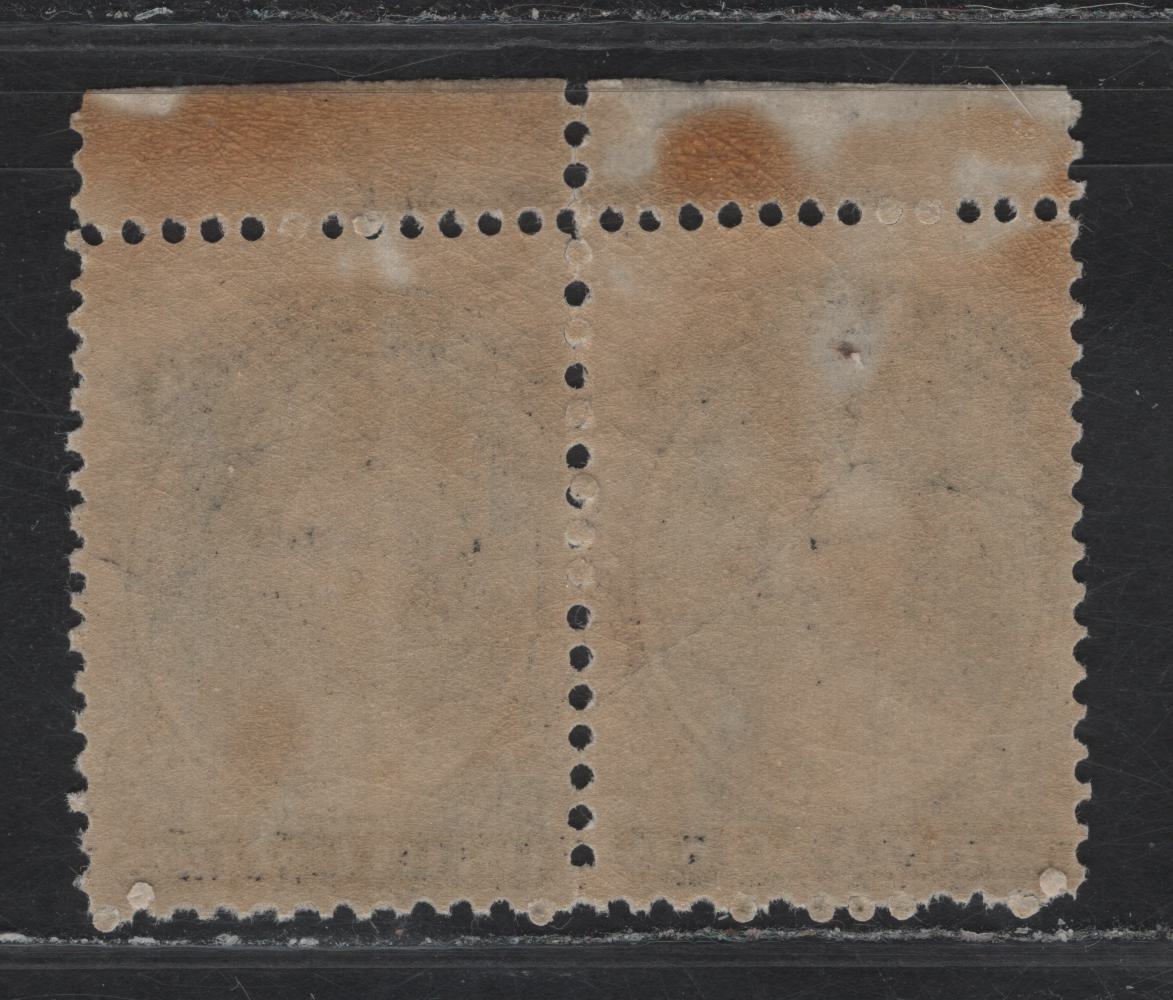 Lot 65 Nova Scotia #13 12.5c Black Queen Victoria, 1860-1863 Queen Victoria Issue, A VFNH Inscription Pair, Perf 12x11.75, Paper Cents-G