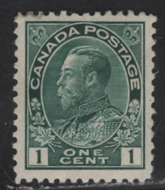 Lot 74 (C) Canada  #104ix 1c Deep Gray Green King George V, 1911-1925 Admiral Issue, A VFOG Single, Paper ABN-N, Normal Frameline, Perf 12x11.9.