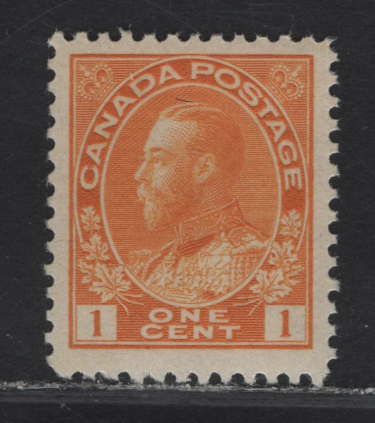 Lot 78 (C) Canada  #105d 1c Bright Yellow Orange King George V, 1911-1925 Admiral Issue, A VFNH Single, Dry Printing, Die 2, Paper ABN-I, Perf 11.95x11.9.