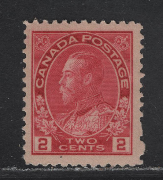 Lot 92 (C) Canada  #106iv 2c Rosine King George V, 1911-1925 Admiral Issue, A VFOG Single, Paper ABN-A, Normal Frameline, Perf 11.9.