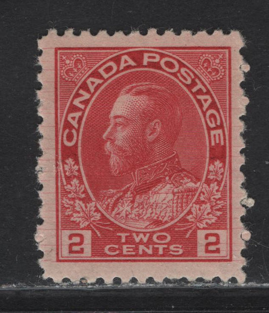 Lot 94 (C) Canada  #106ix 2c Pale Carmine Red King George V, 1911-1925 Admiral Issue, A FOG Single, Paper ABN-A, Weakly Retouched Frameline With Strong Hairlines, Perf 12x11.9.