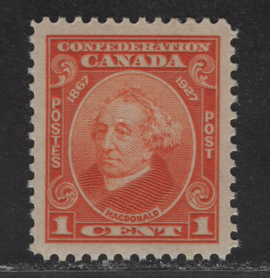 Lot 177 Canada #141 1c Dull Orange Sir John A Macdonald, 1927 60th Anniv of Confederation Issue, A VFOG Single, Paper ABN-BBBB