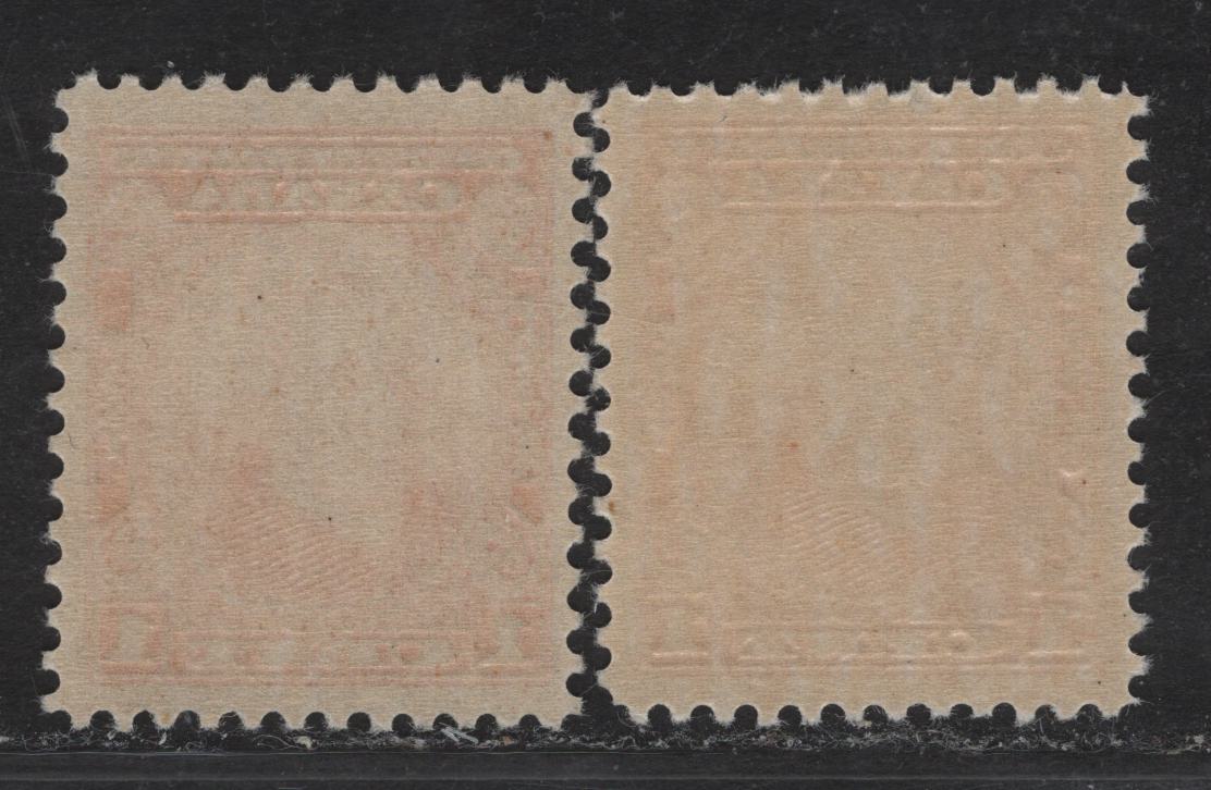 Lot 178 Canada #141 1c Orange Sir John A Macdonald, 1927 60th Anniv of Confederation Issue, 2 VFNH Singles, Papers ABN-BBBB & ABN-CCCC
