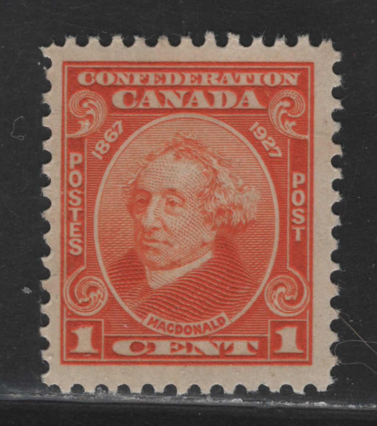Lot 181 Canada #141 1c Orange Sir John A Macdonald, 1927 60th Anniv of Confederation Issue, A VFOG Single, Paper ABN-M