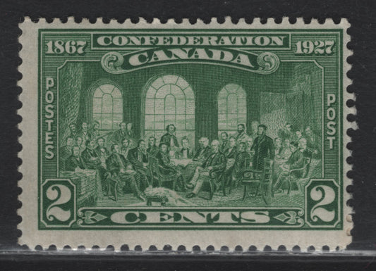 Lot 189 Canada #142var 2c Green Fathers of Confederation, 1927 60th Anniv of Confederation Issue, A FOG Single, Scarce Thin Translucent Paper (ABN-BBBB)