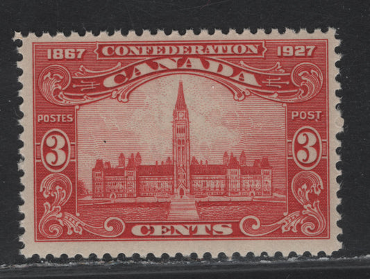 Lot 192 (C) Canada #143 3c Carmine Red Parliament Buildings, 1927 60th Anniv of Confederation Issue, A VFNH Single, Paper ABN-CCCC