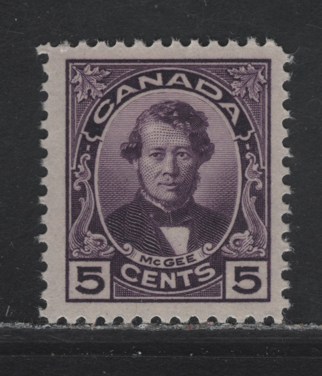 Lot 219 Canada #146 5c Dark Purple Thomas D'Arcy McGee, 1927 Historical Issue, A VFNH Single, Paper ABN-F