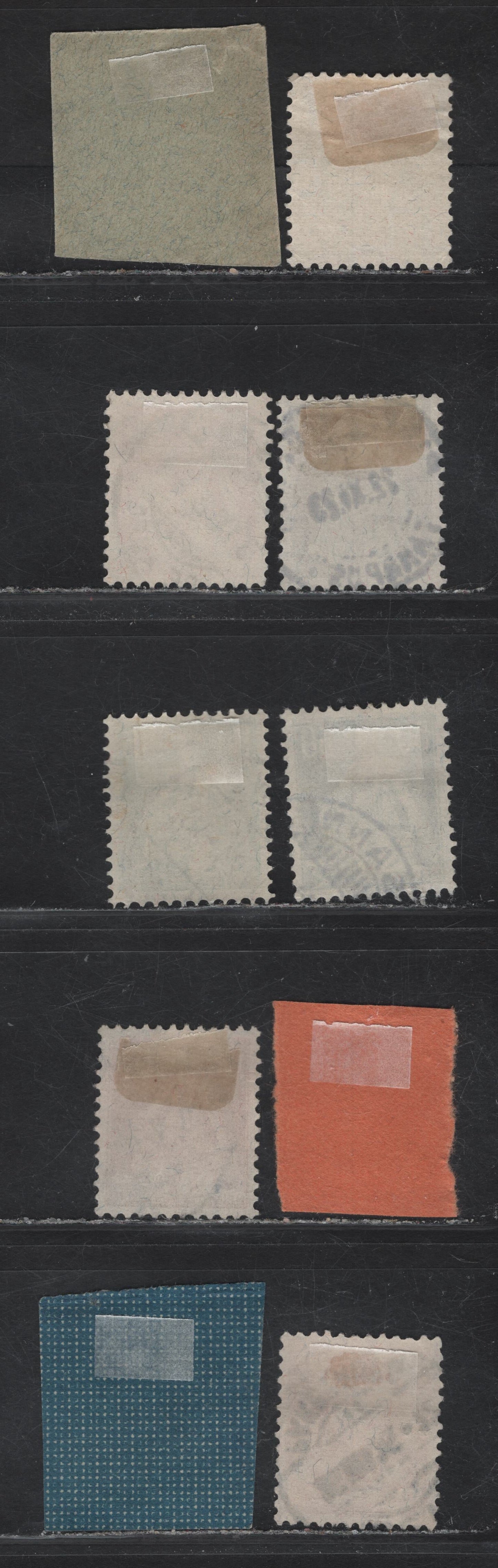 Switzerland SC#126, 132-135, 139-140, 142-143, 201 2c - 1.2fr Pale Bistre - Brown Rose & Red on Rose Seated Helvetia - William Tell's Son, 1907-1925 Seated Helvetia - William Tell's Son Issues, 10 Fine/Very Fine Used Singles