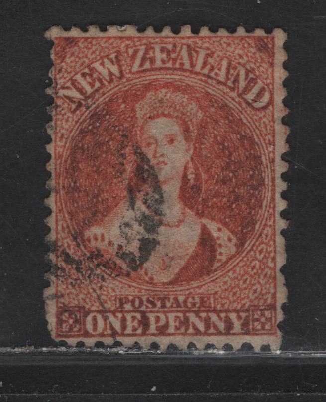 Lot 52 (C) New Zealand SG#110 1d Carmine Queen Victoria, 1864-1871 Chalon Heads Issue, A Very Fine Used Single, Perf 12.5, Large Star Wmk