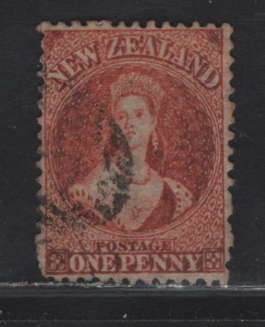 Lot 52 (C) New Zealand SG#110 1d Carmine Queen Victoria, 1864-1871 Chalon Heads Issue, A Very Fine Used Single, Perf 12.5, Large Star Wmk