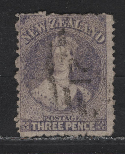Lot 55 (C) New Zealand SG#117 3d Lilac Queen Victoria, 1871 Chalon Heads Issue, A Very Good Used Single, Fine Centering For This Issue, Large Star Wmk, Perf 12.5.