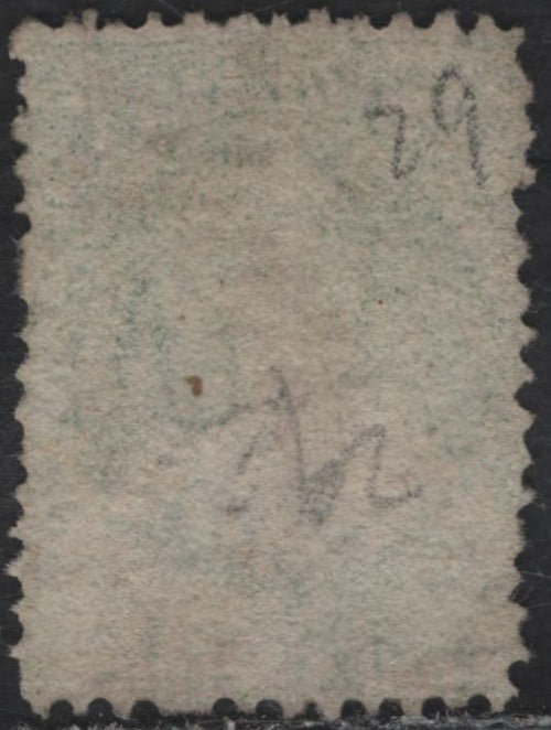 Lot 59A (C) New Zealand SG#125 1/- Yellow Green Queen Victoria, 1864-1871 Chalon Heads Issue, A Fine Used Single, Perf 12.5, Large Star Wmk, Fine Centering For This Issue.