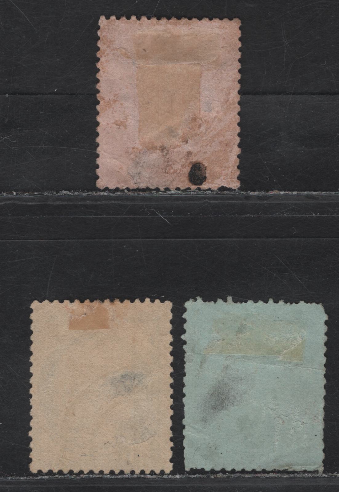 Lot 8 France #22, 36, 62 1c - 30c Olive Green on Pale Blue - Brown on Yellowish Napoleon III - Ceres, 1863-1873 Napoleon III - Ceres Issues, 3 Ungraded Used Singles, Presentable Examples, But All With Faults Including Short Perfs, Creases & Thins
