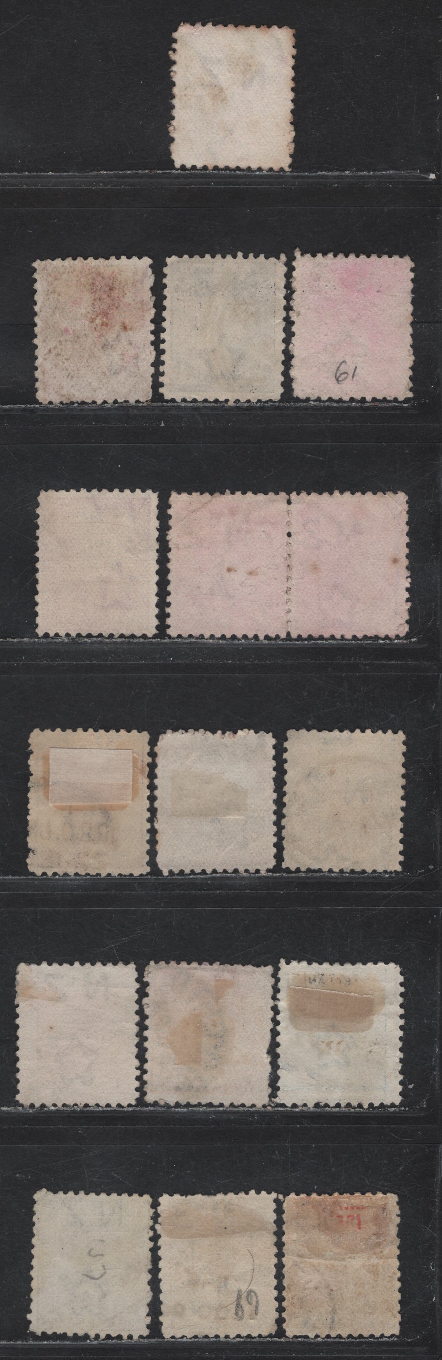 Lot 100 New Zealand (C) SG#236-238a, 239-240, 240b, 241a, 242-243 1/2d - 5d Black - Olive Black Queen Victoria, 1895-1900 Queen Victoria Sidefaces Issue, 10 Very Good/Fine/Very Fine Used Singles, Perf 11, 5d's Have Light Creases.