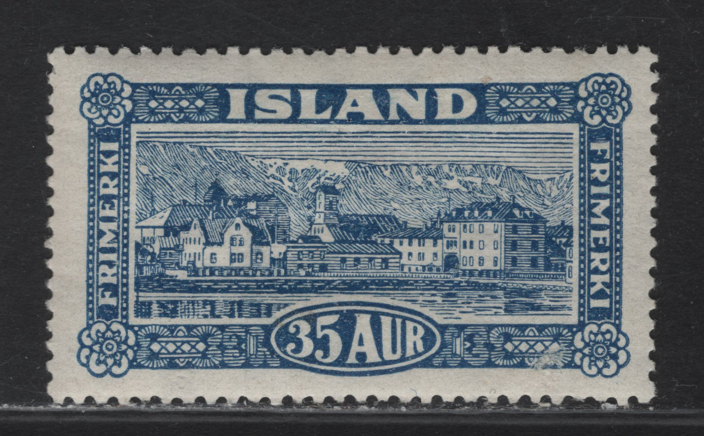 Iceland SC#147 35a Deep Blue & Brown Postal Service, 1925 Postal Services Issue, A VFOG Single