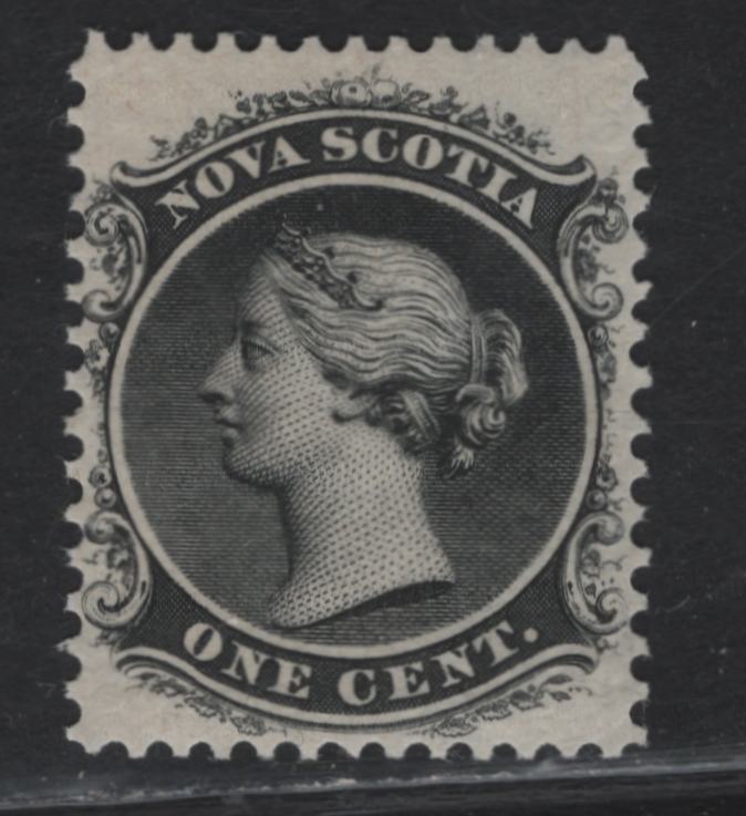 Lot 115 Nova Scotia (C) #8a 1c Black Queen Victoria, 1860-1863 Queen Victoria Issue, A VFNH Single, Paper G, Perf 12x11.75
